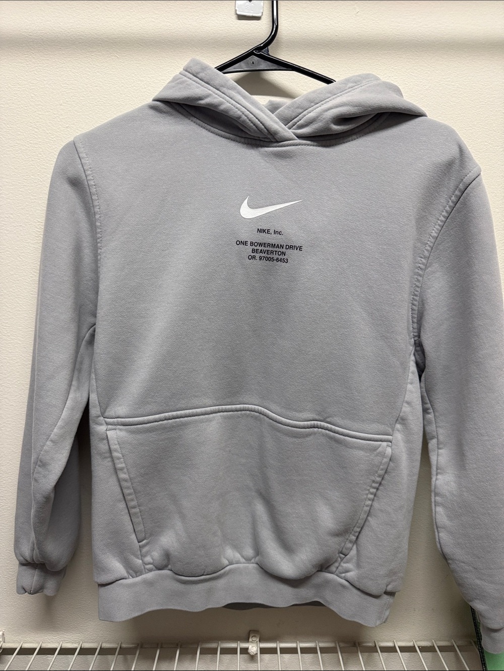 Nike Gray Pullover Hoodie with White Swoosh